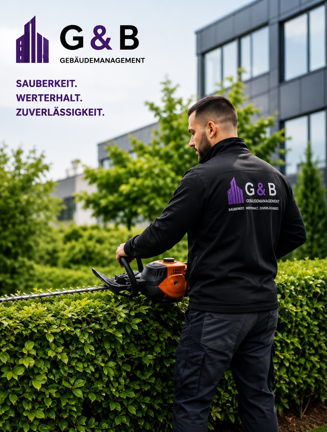 G&B Mitarbeiter bei der Grünpflege